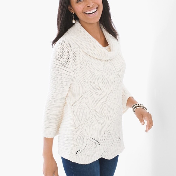 Chico's | Sweaters | Euc White Cotton Pullover Sweater | Poshmark